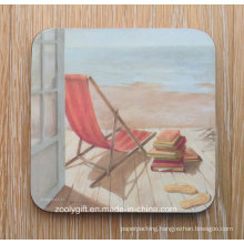 Custom Design Printing Promotional MDF Cork Cup Coaster 4 Coaster Pad